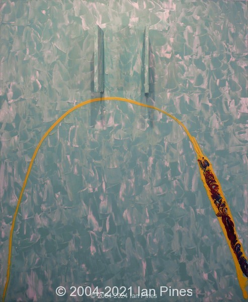 65. Power Station (Multicolored Shit Floating in Pool), 72" x 60" x 12", oil on canvases on canvas, 2008