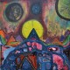 Churning Myths into Mountains, 72"x72", oil on canvas, 2011