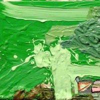Moral Landscape #10, 10"x30", oil on canvas, 2005