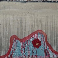 Meteoric Lump, 32"x36", oil and vermiculite on canvas over panel, 2016