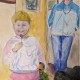 26.2 Bachbeane and Mom, March 2023; pencil and gouache on paper on paper; 2023